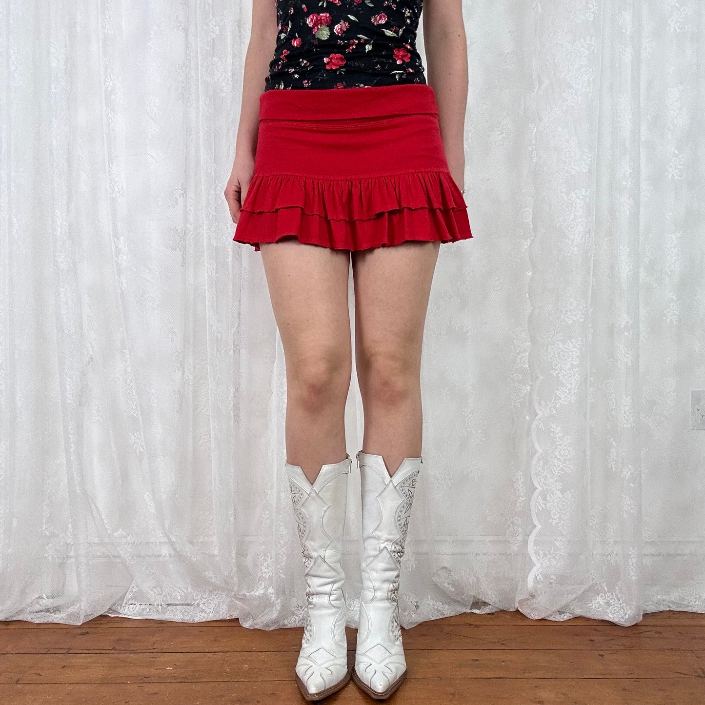 vintage 00s red pimkie rara skort