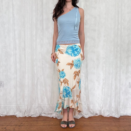 vintage 00s baby blue one shoulder top