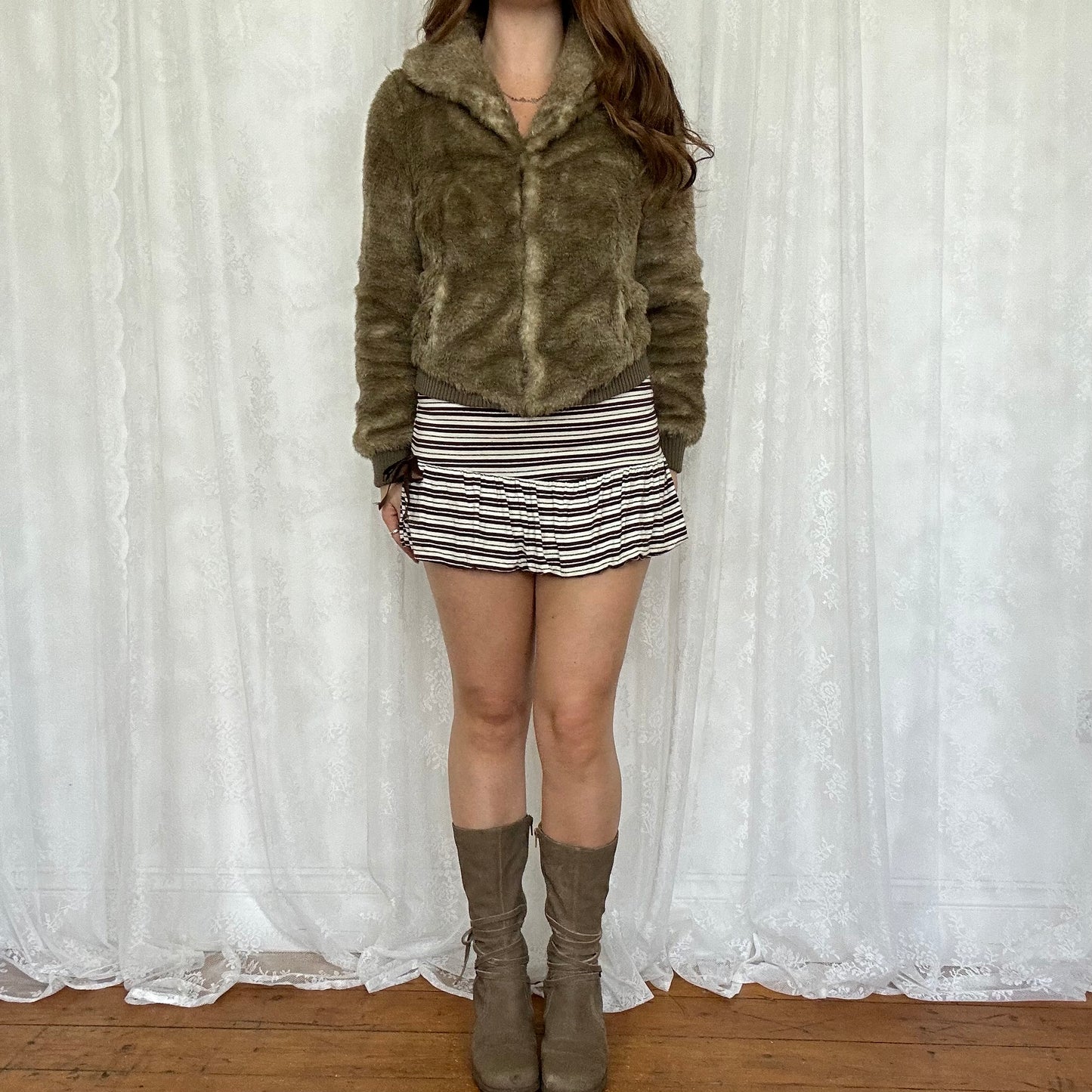 vintage 00s super soft faux fur jacket