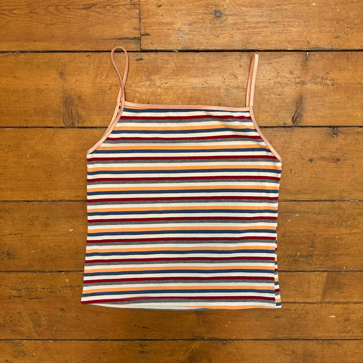 vintage 00s orange and navy striped cami