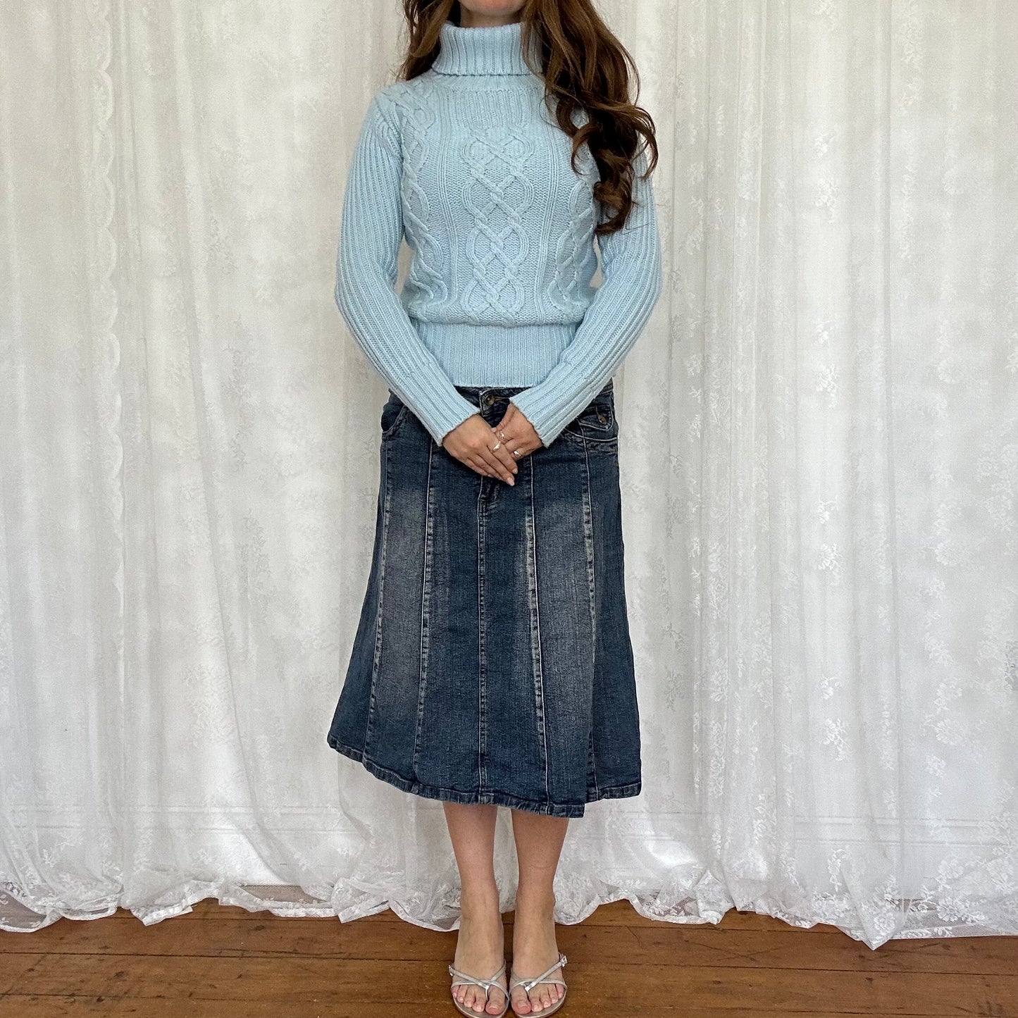 vintage 00s baby blue knitted jumper