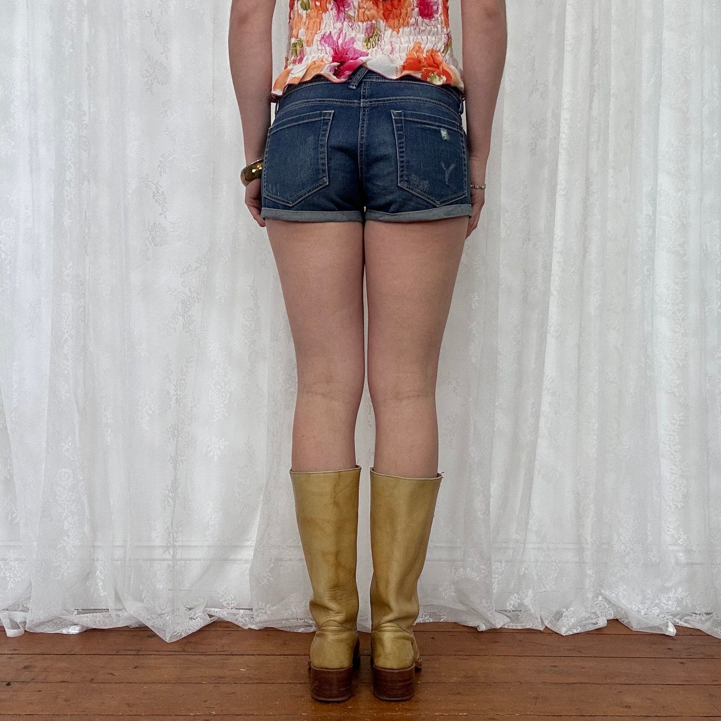vintage 00s denim micro mini shorts
