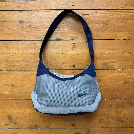 vintage 00s blue Nike mini baguette sneaker sole bag