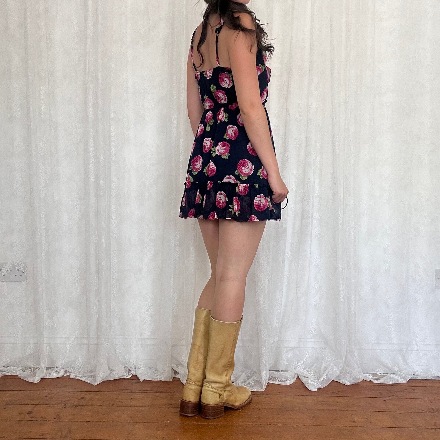 vintage 00s abercrombie and fitch floral mini dress