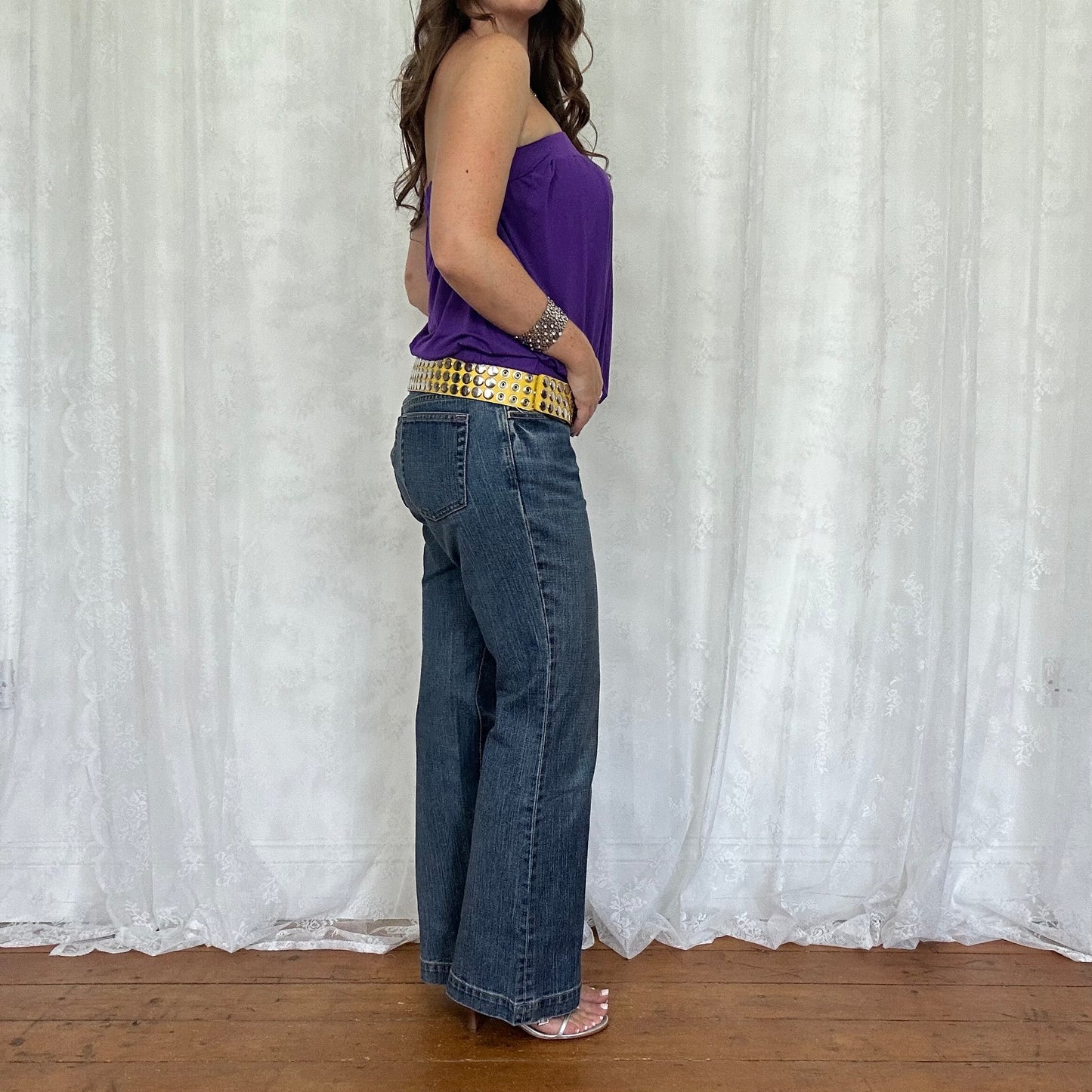 vintage 00s purple strapless top