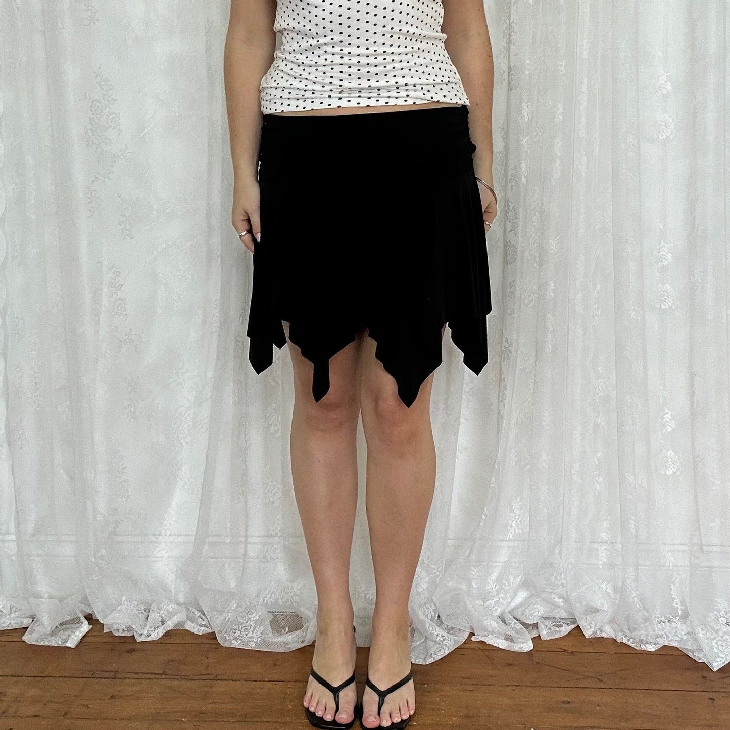 vintage 00s black slinky mini skirt