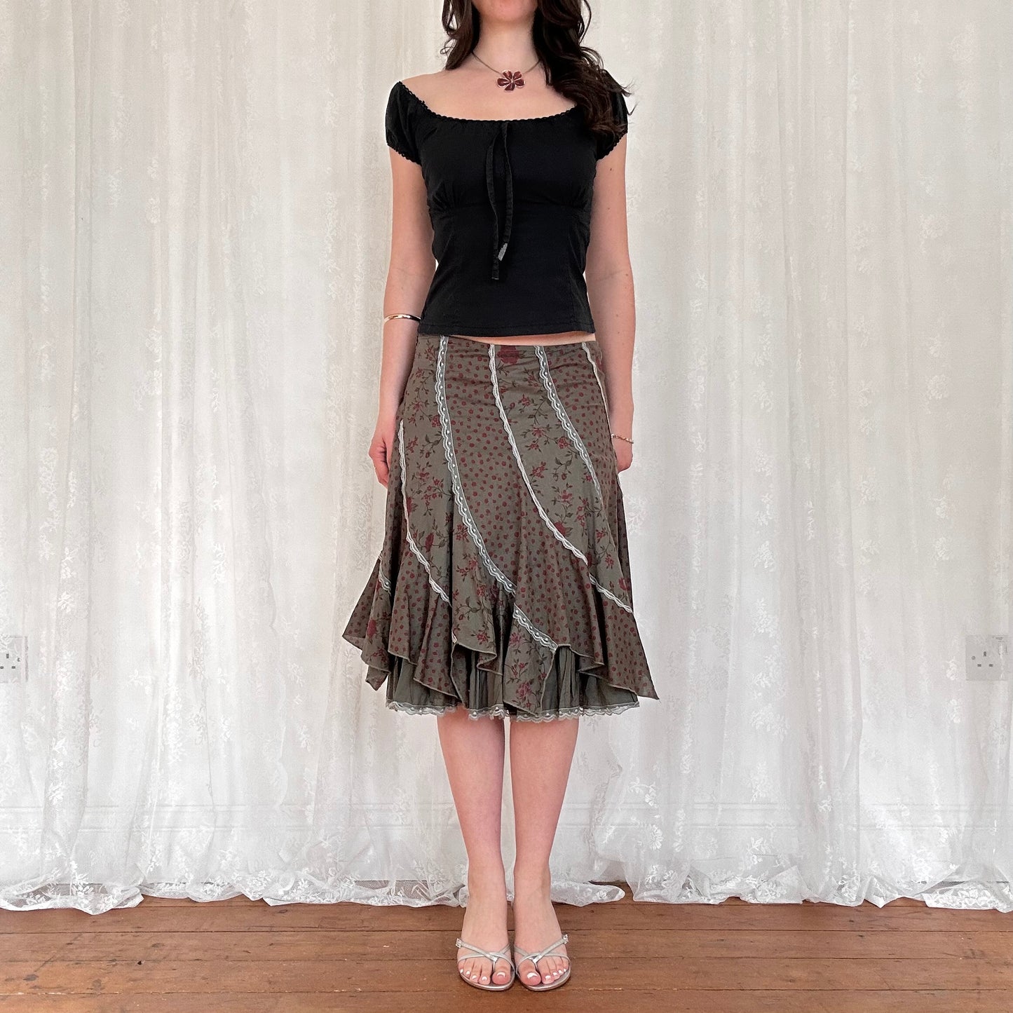 vintage 00s black milkmaid top