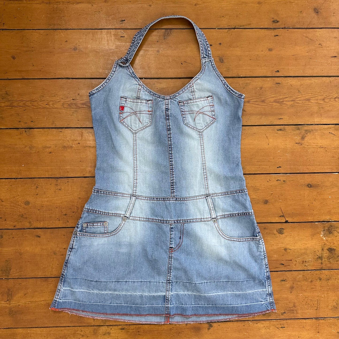 vintage 00s phard denim halter dress