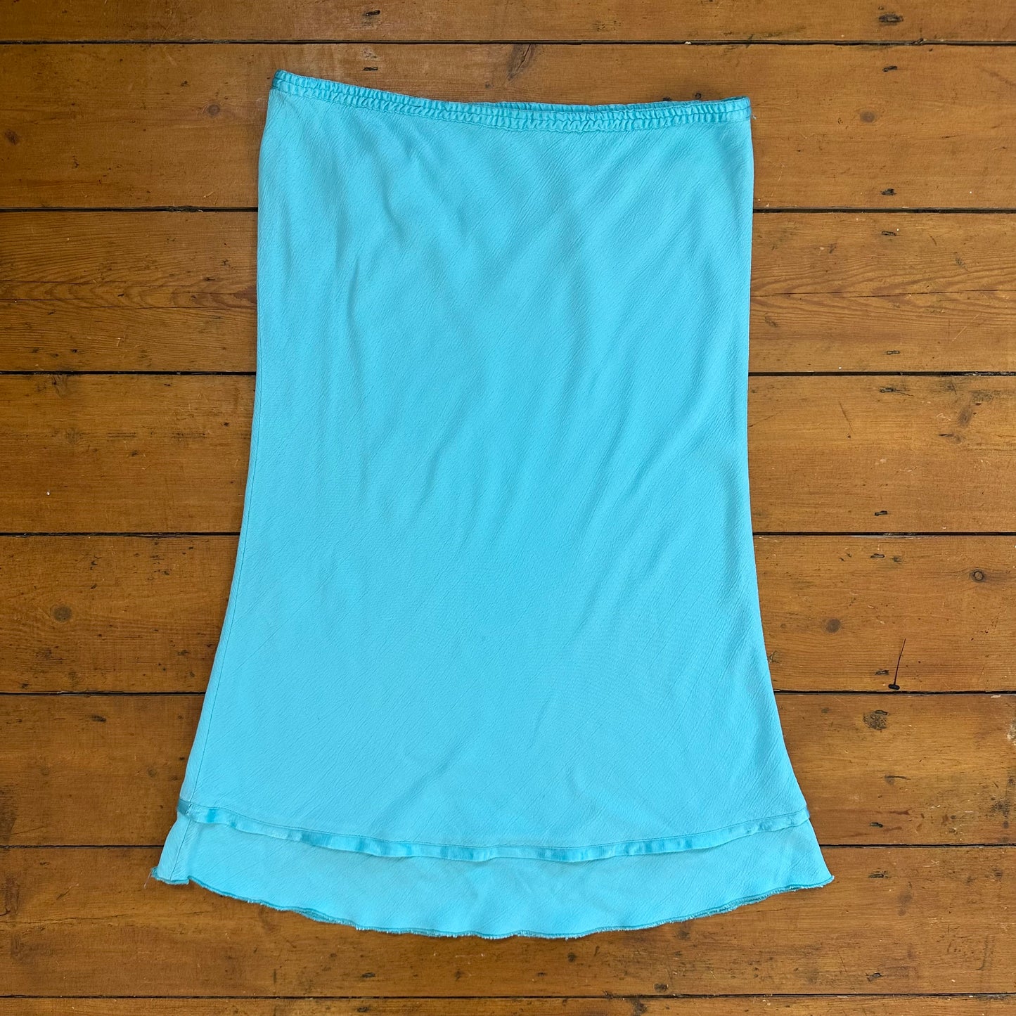 vintage 00s aqua blue midi skirt